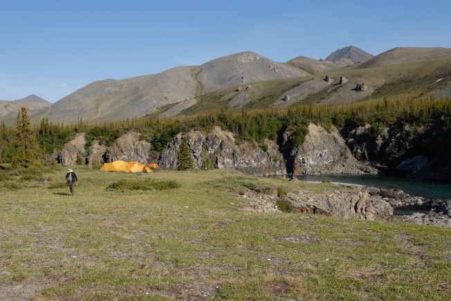 Camp at Wolf Tors. There are multiple levels to choose from, depending on how far you want to carry your gear.